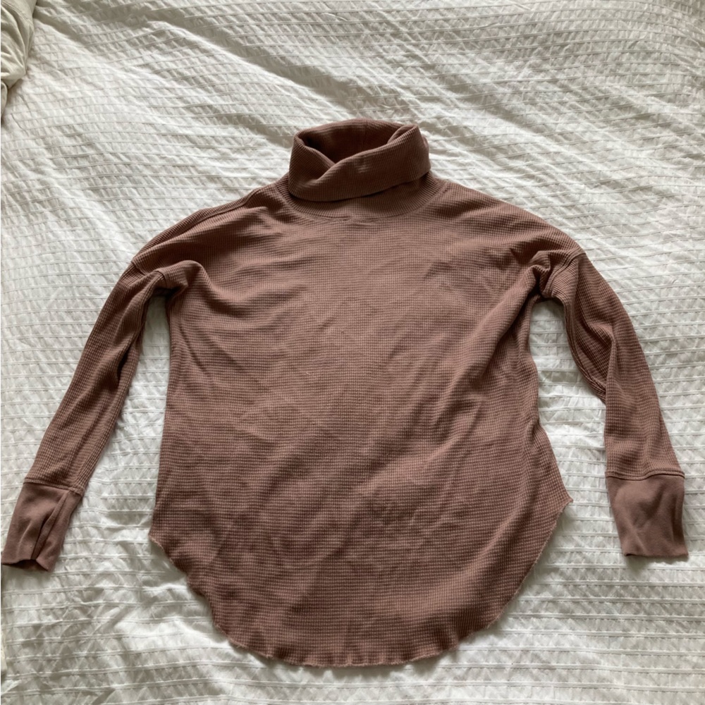 The Group Babaton Aritzia Oversized Cowl Neck Waffle Shirt